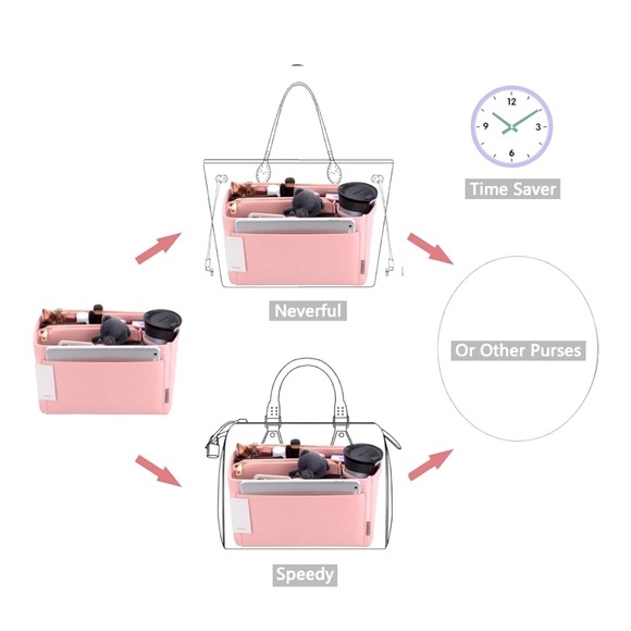 LAST 1! Purse Organizer/Protector/Shaper in “Brush Pink”w/CUPHOLDER! Size Medium - Picture 5 of 5